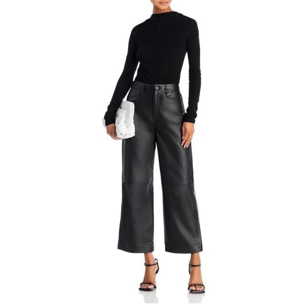 Proenza Schouler White Label High Rise Cropped Leather Pant 6 - Picture 7 of 8